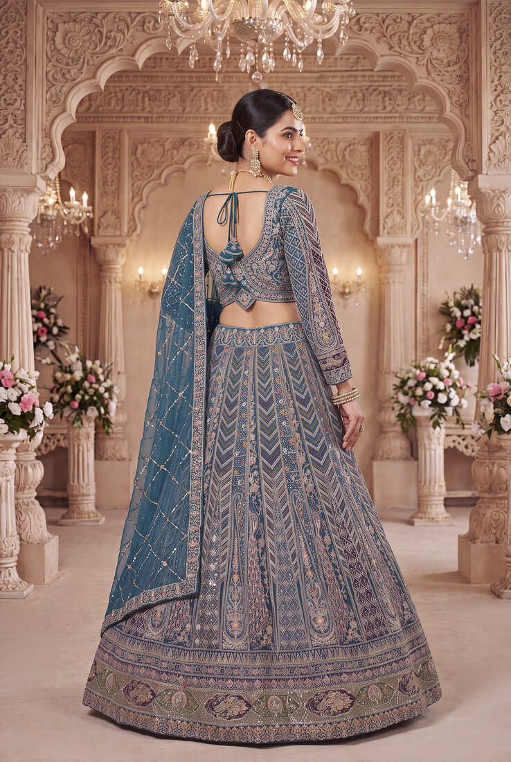 Premium Teal Rama colour Embroidered Lehenga Choli with Dupatta – Wedding & Festive Wear for Women