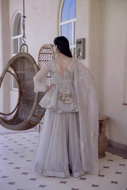Traditional Peplum Kurti Lehenga With Dupatta