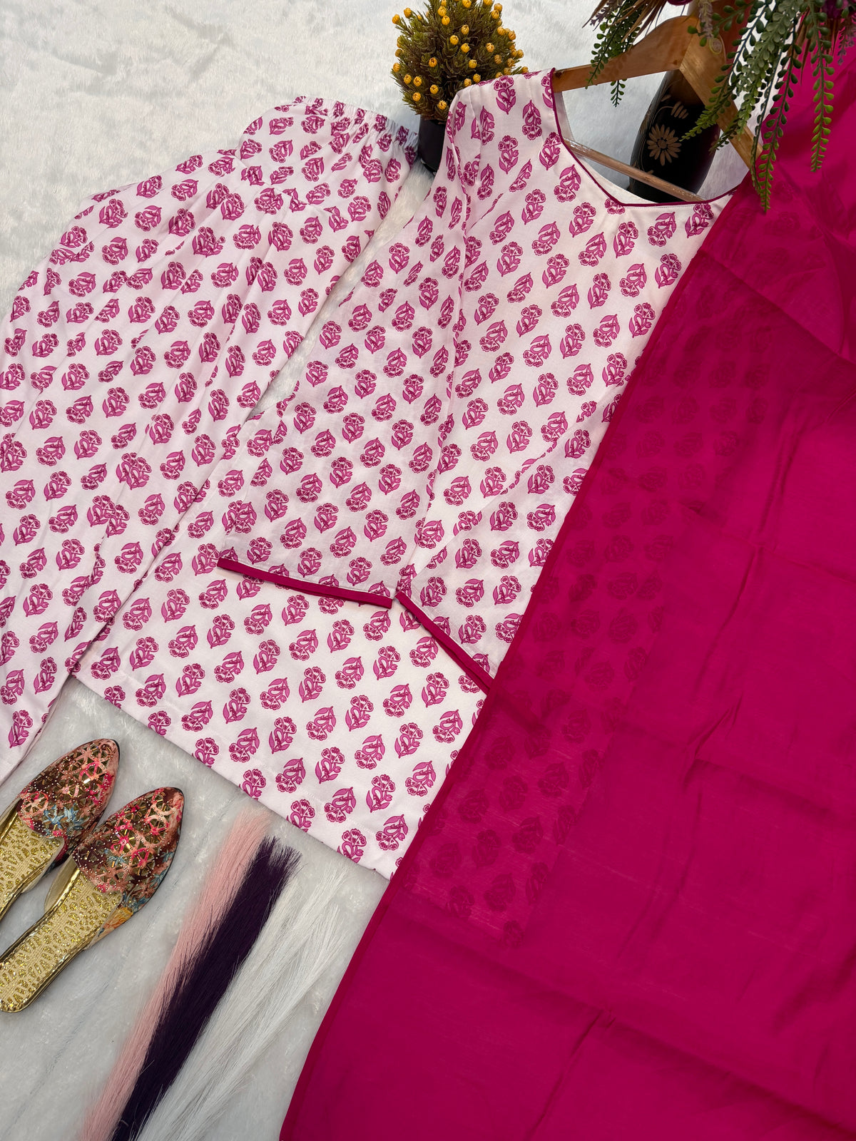 Heavy Pure Cameric Cotton .*Fully Fancy Sleeves With Latkan*