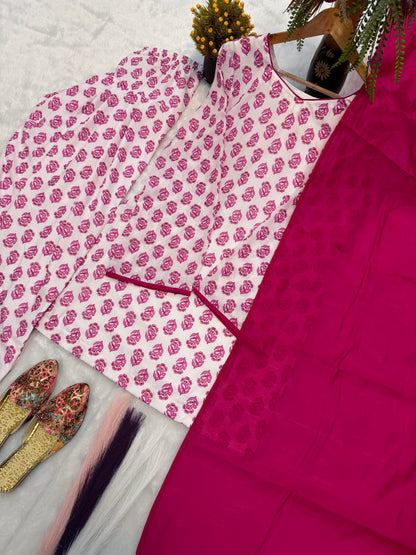 Heavy Pure Cameric Cotton .*Fully Fancy Sleeves With Latkan*