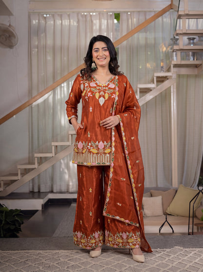Elegant embroidered silk sharara boutique collection