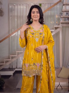 Elegant embroidered silk sharara boutique collection