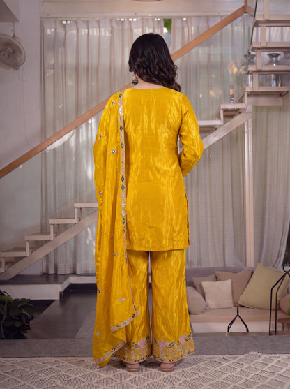 Elegant embroidered silk sharara boutique collection