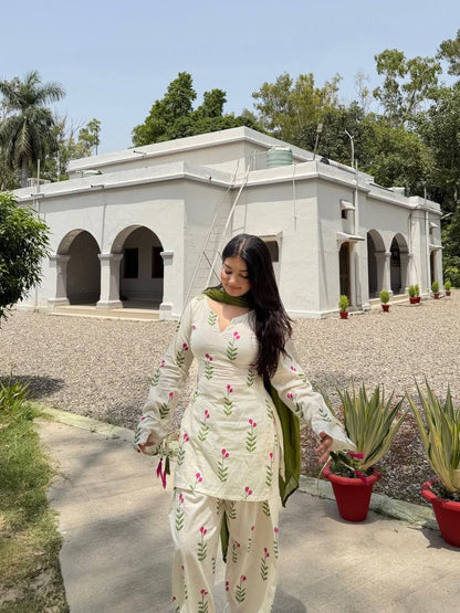 Heavy Pure Cameric Cotton .Fully Fancy Sleeves With Latkan Top Inner :- Micro Cotton