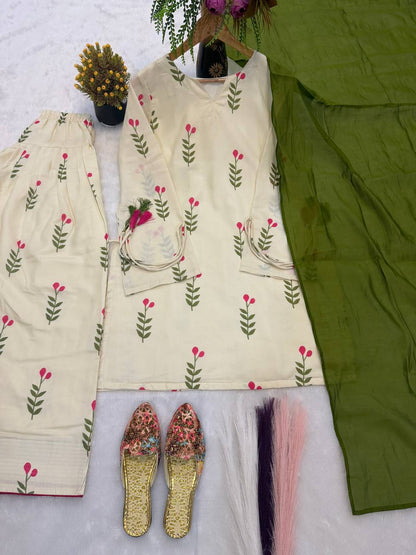 Heavy Pure Cameric Cotton .Fully Fancy Sleeves With Latkan Top Inner :- Micro Cotton