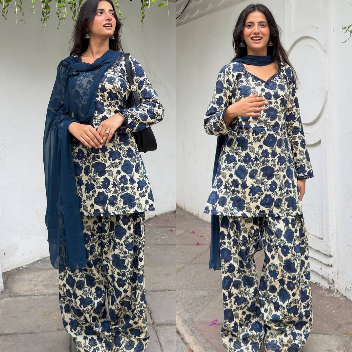Farshi Pant And Dupatta  Heavy Pure Cameric Cotton .*Fully Sleeves*