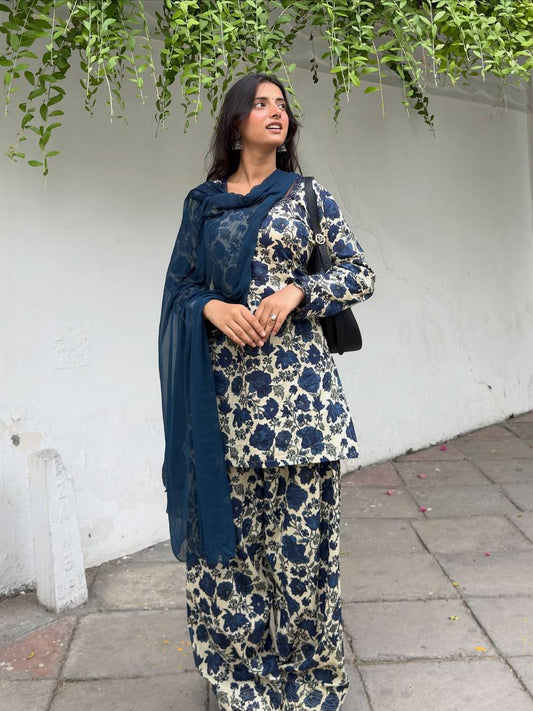 Farshi Pant And Dupatta  Heavy Pure Cameric Cotton .*Fully Sleeves*