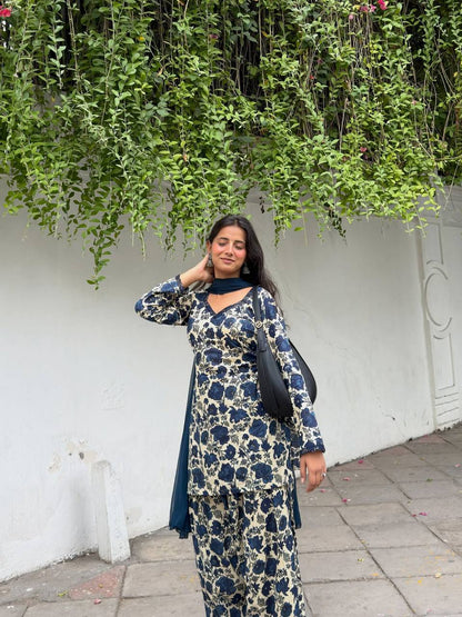 Farshi Pant And Dupatta  Heavy Pure Cameric Cotton .*Fully Sleeves*