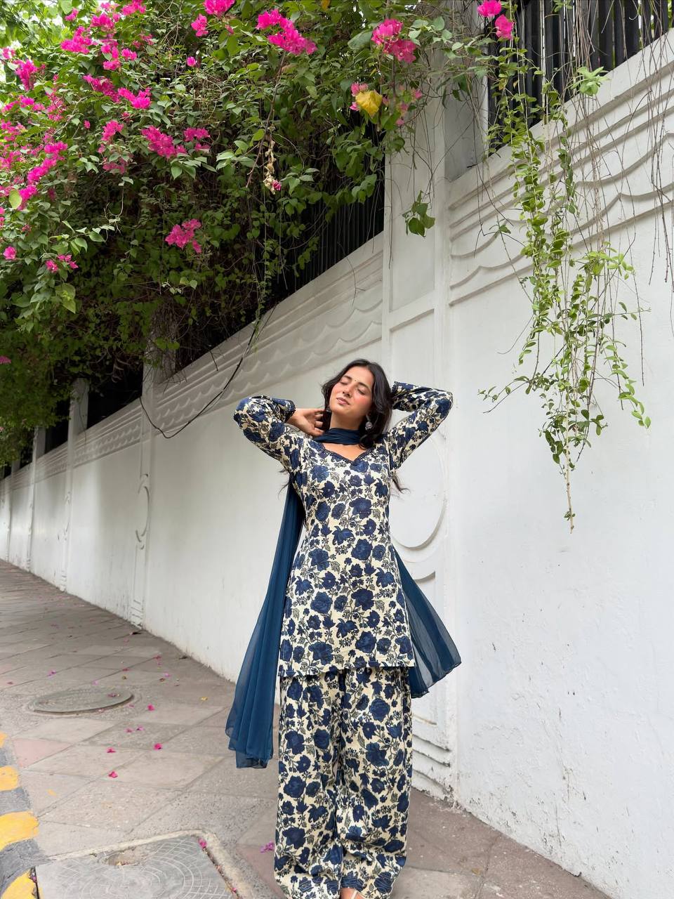Farshi Pant And Dupatta  Heavy Pure Cameric Cotton .*Fully Sleeves*