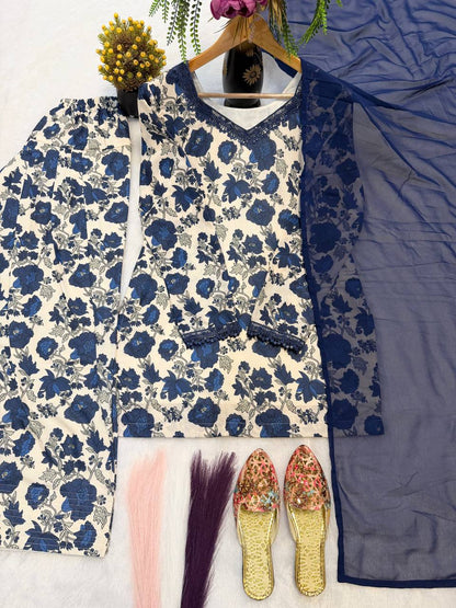 Farshi Pant And Dupatta  Heavy Pure Cameric Cotton .*Fully Sleeves*